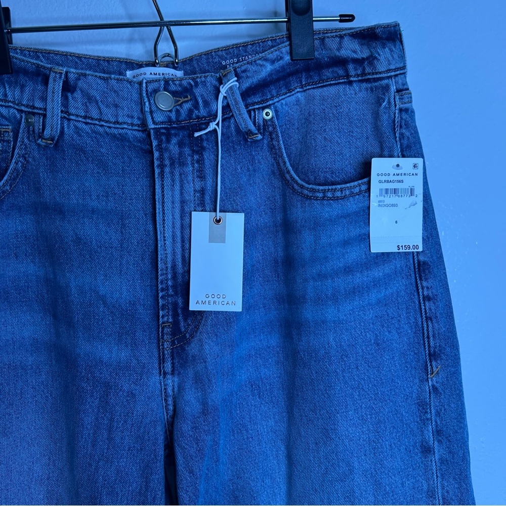 NWT Good American Good Standard Baggy Straight Leg Slouchy Jean 100% Cotton 6/28 - Picture 13 of 16